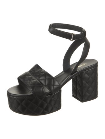 Chanel Interlocking CC Logo Leather Sandals