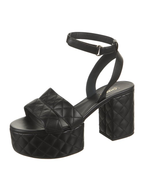Chanel Interlocking CC Logo Leather Sandals