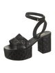 Chanel Interlocking CC Logo Leather Sandals