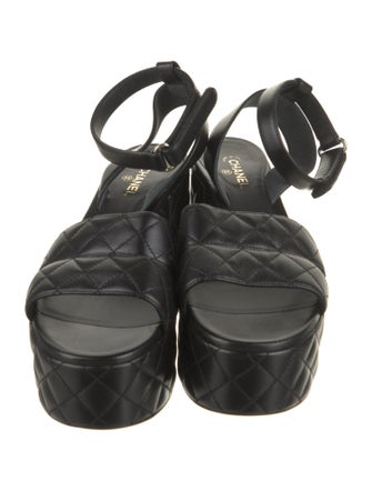 Chanel Interlocking CC Logo Leather Sandals