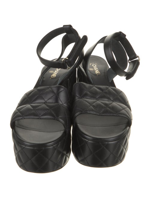 Chanel Interlocking CC Logo Leather Sandals