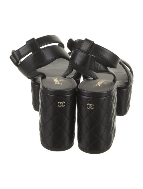 Chanel Interlocking CC Logo Leather Sandals