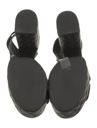 Chanel Interlocking CC Logo Leather Sandals