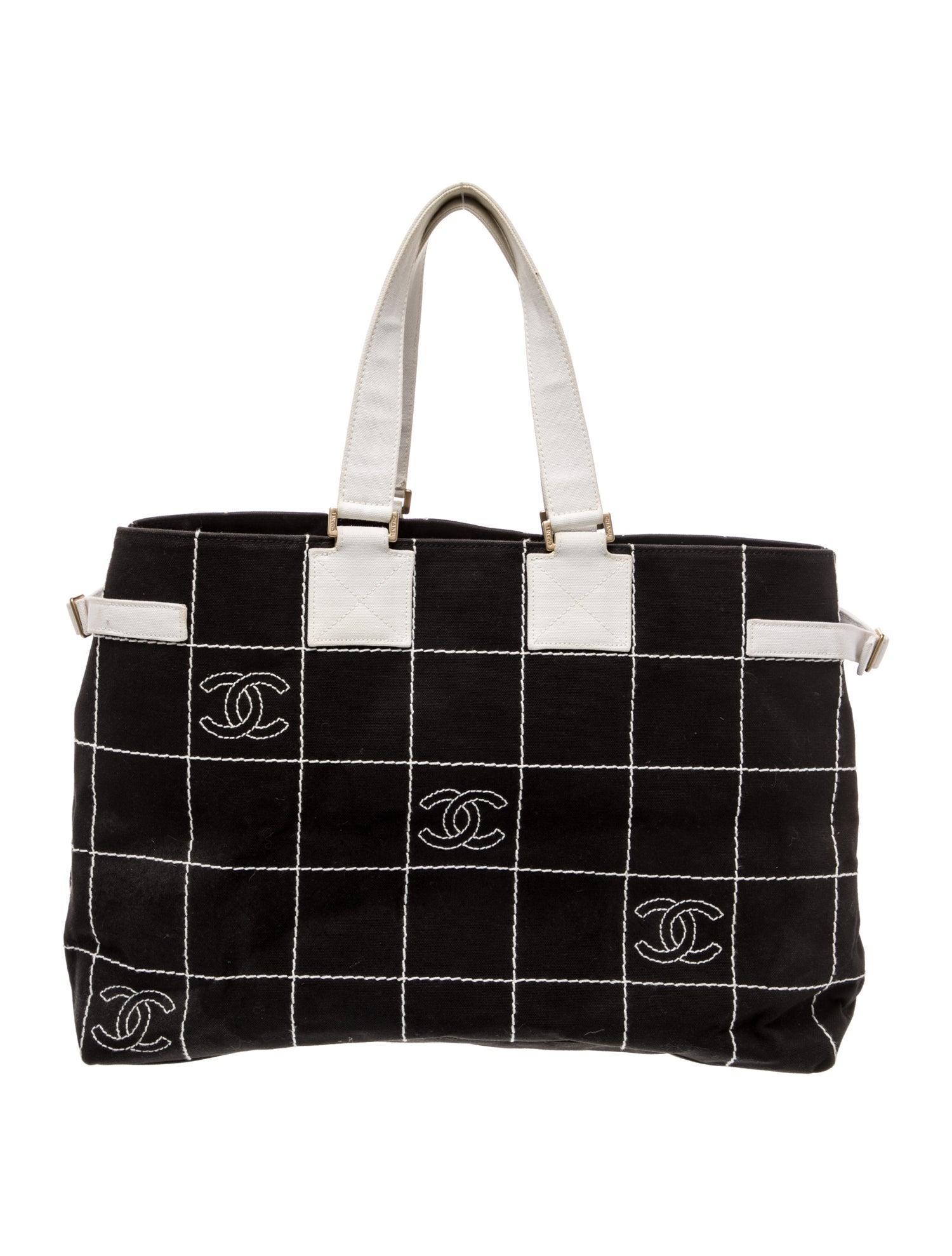 Chanel Large Square Quilt Canvas Tote