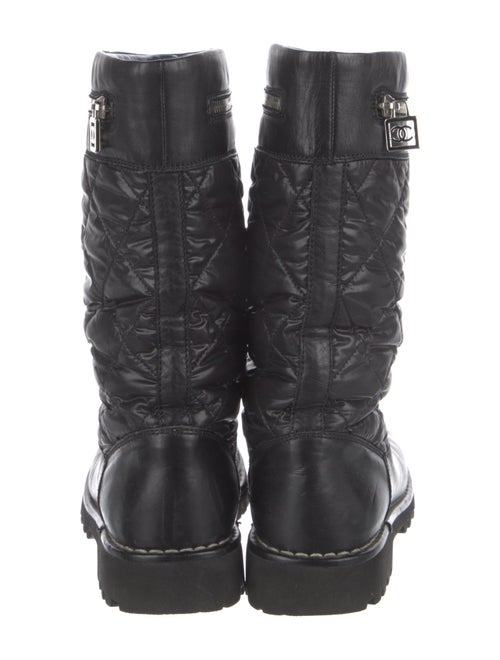 Chanel Interlocking CC Logo Nylon Moto Boots