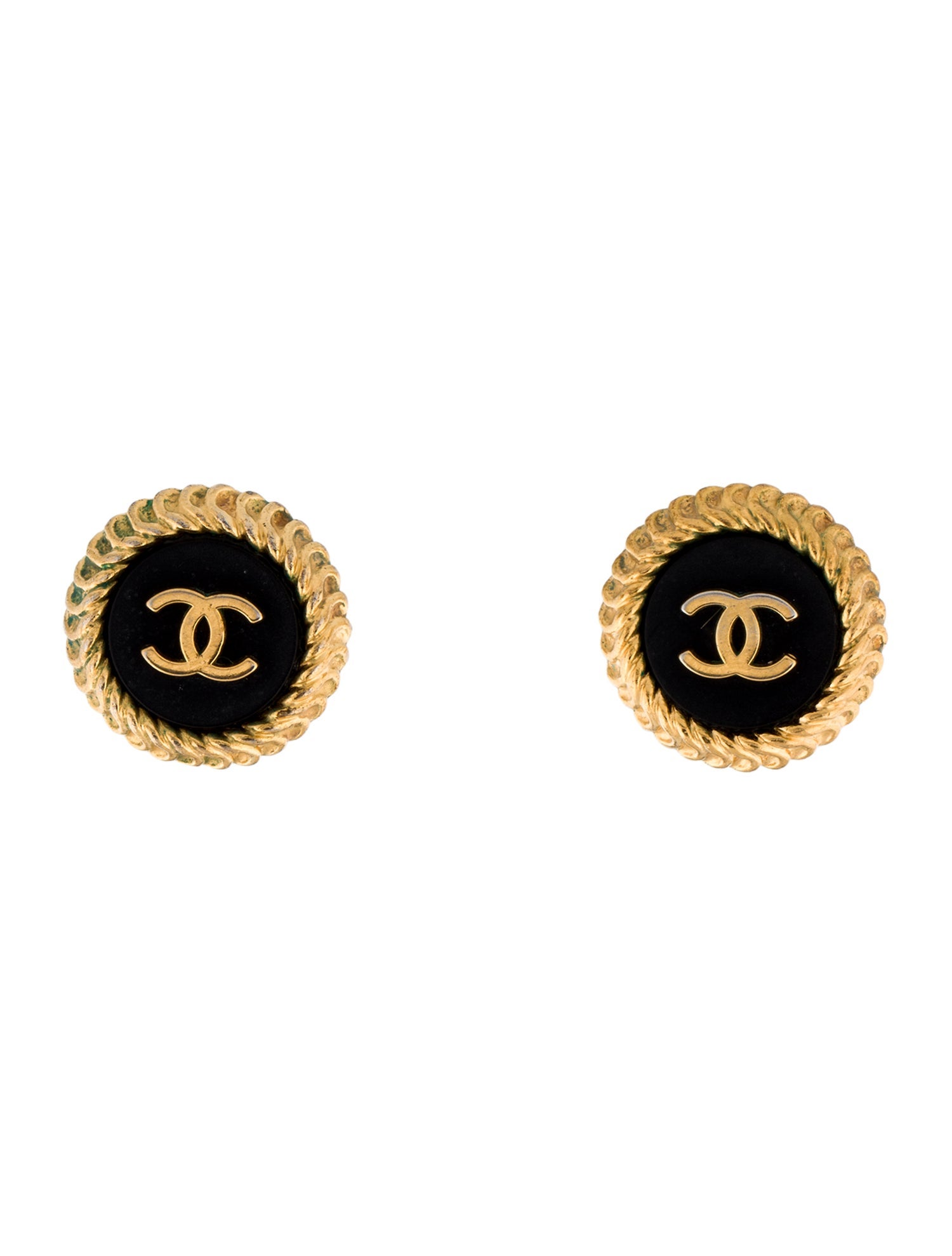 Chanel Vintage Resin CC Clip-On Earrings