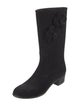 Chanel Interlocking CC Logo Velvet Rain Boots