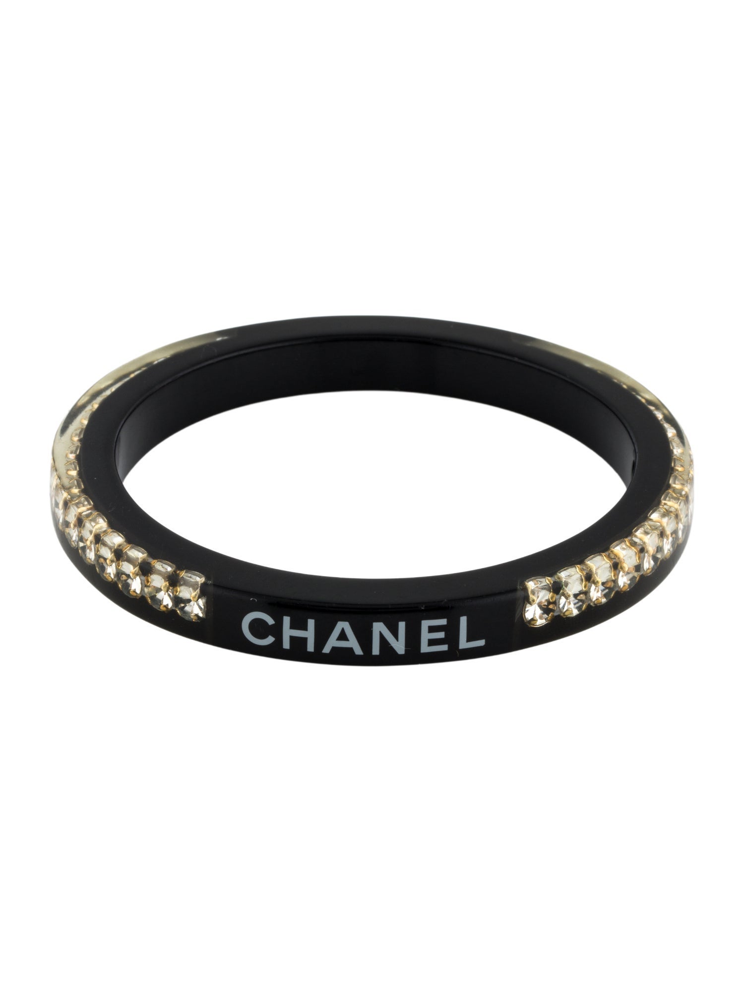 Chanel Resin & Strass Logo Bangle