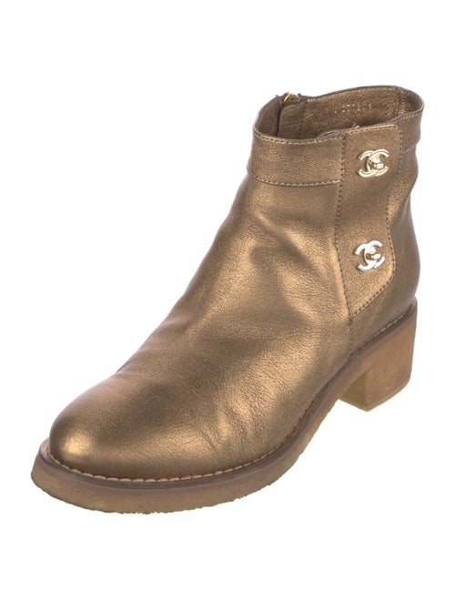 Chanel Interlocking CC Logo Leather Boots