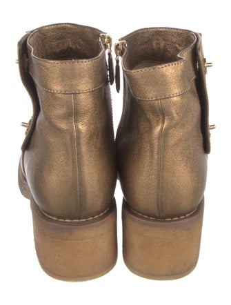 Chanel Interlocking CC Logo Leather Boots