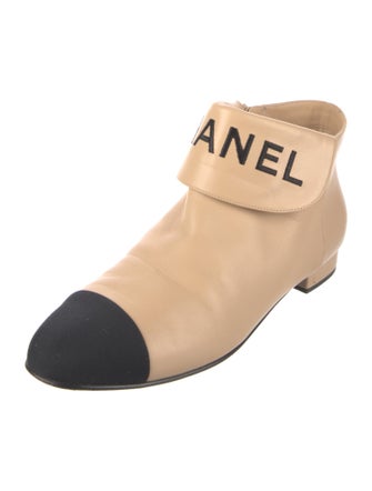 Chanel Interlocking CC Logo Leather Boots