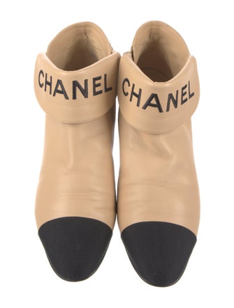 Chanel Interlocking CC Logo Leather Boots