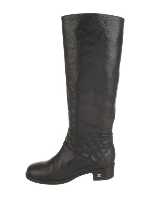 Chanel Interlocking CC Logo Leather Riding Boots