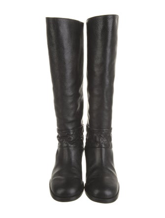 Chanel Interlocking CC Logo Leather Riding Boots