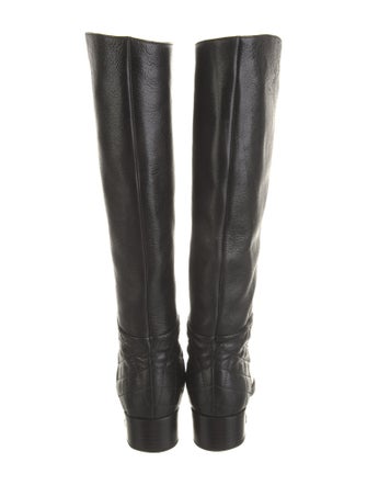 Chanel Interlocking CC Logo Leather Riding Boots