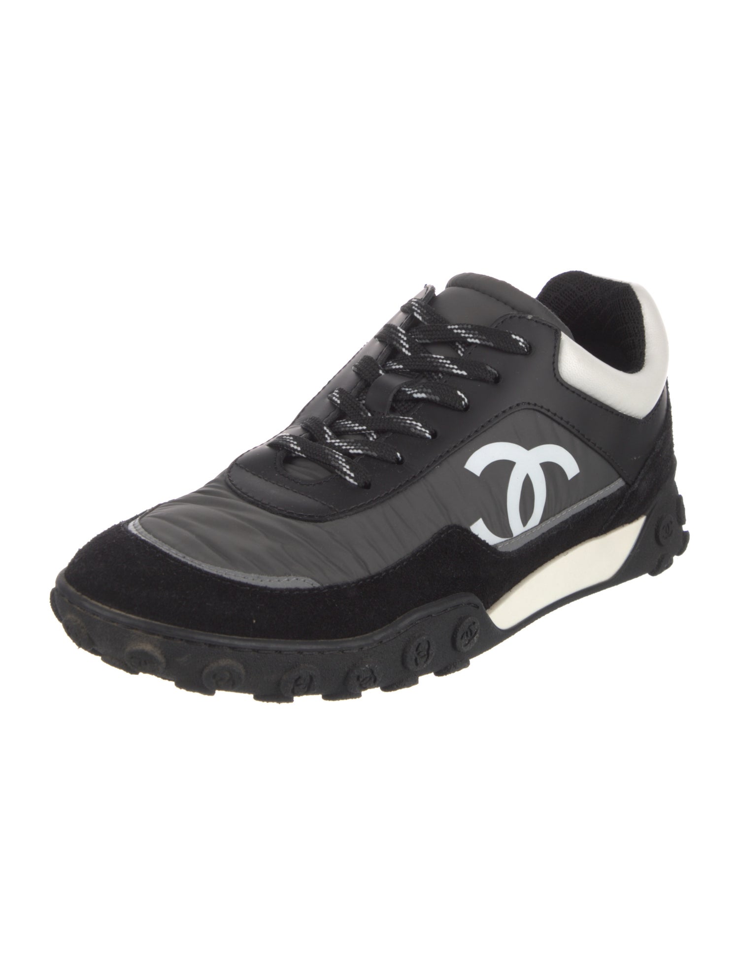 Chanel Interlocking CC Logo Nylon Athletic Sneakers