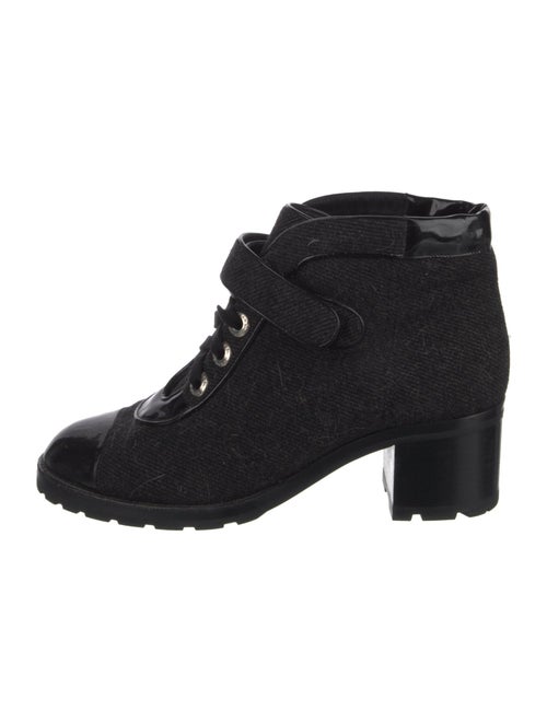 Chanel Interlocking CC Logo Wool Combat Boots