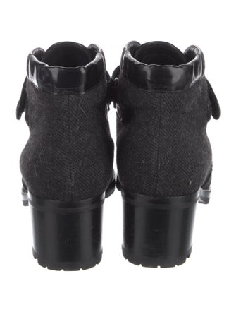 Chanel Interlocking CC Logo Wool Combat Boots