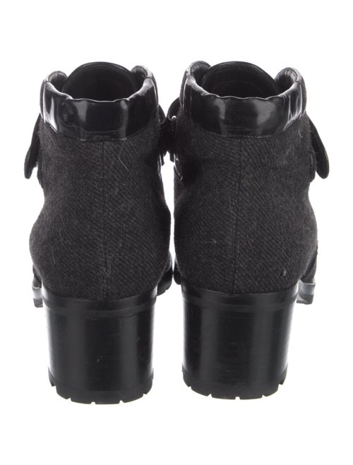 Chanel Interlocking CC Logo Wool Combat Boots