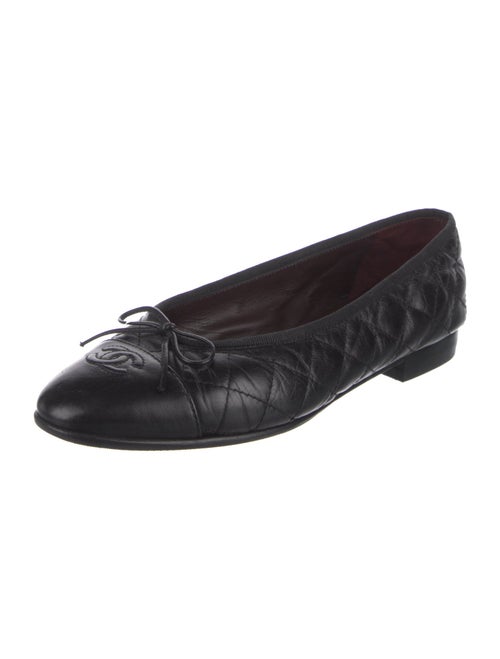 Chanel Interlocking CC Logo Leather Ballet Flats