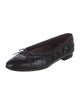 Chanel Interlocking CC Logo Leather Ballet Flats
