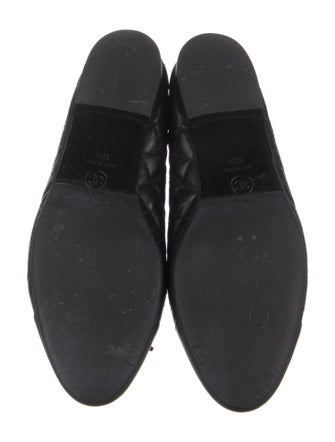 Chanel Interlocking CC Logo Leather Ballet Flats