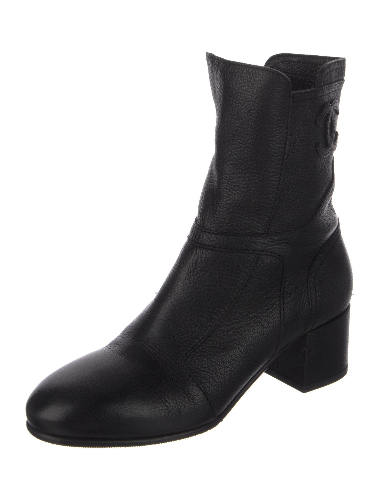 Chanel 2015 Interlocking CC Logo Combat Boots