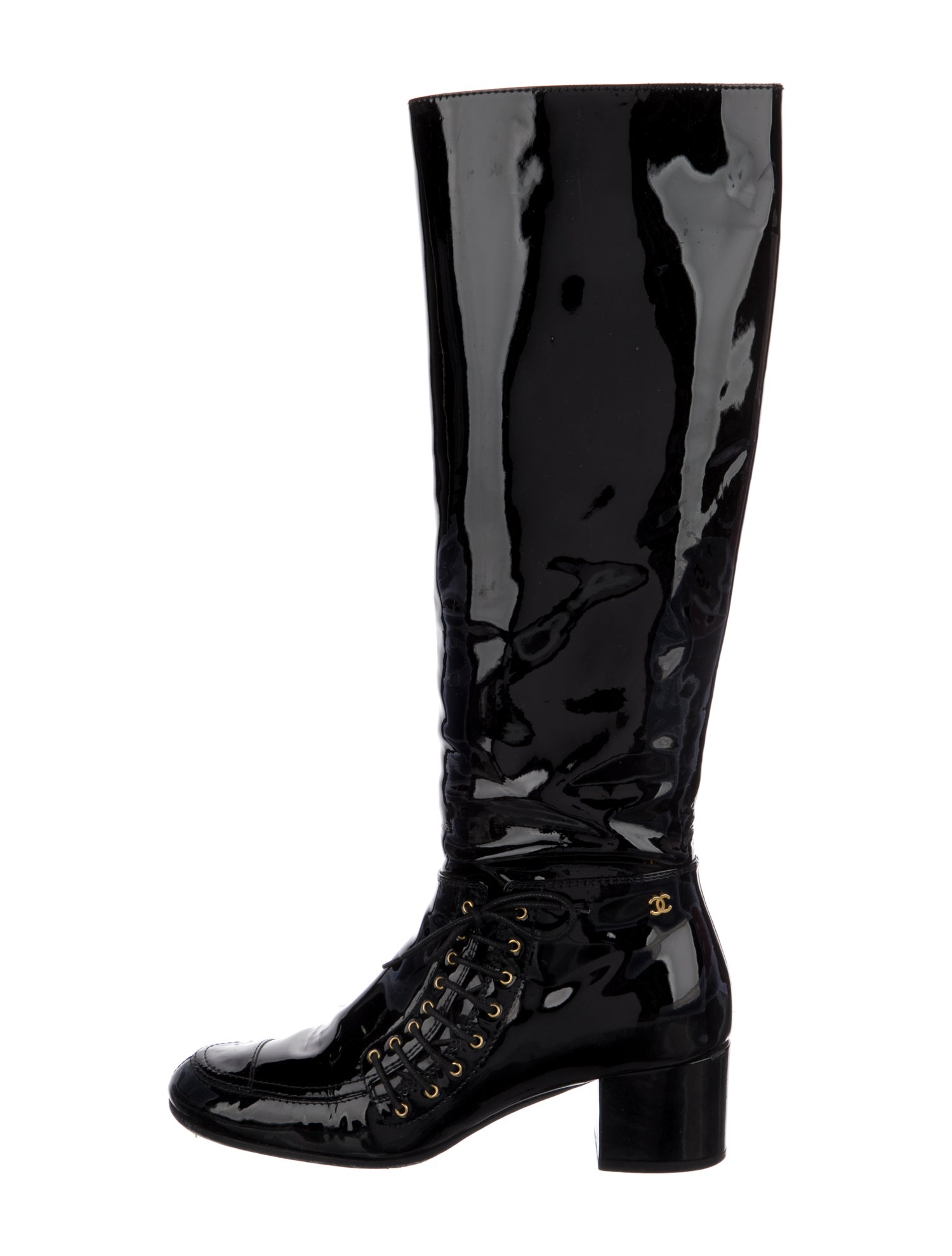 Chanel 2015 Interlocking CC Logo Riding Boots