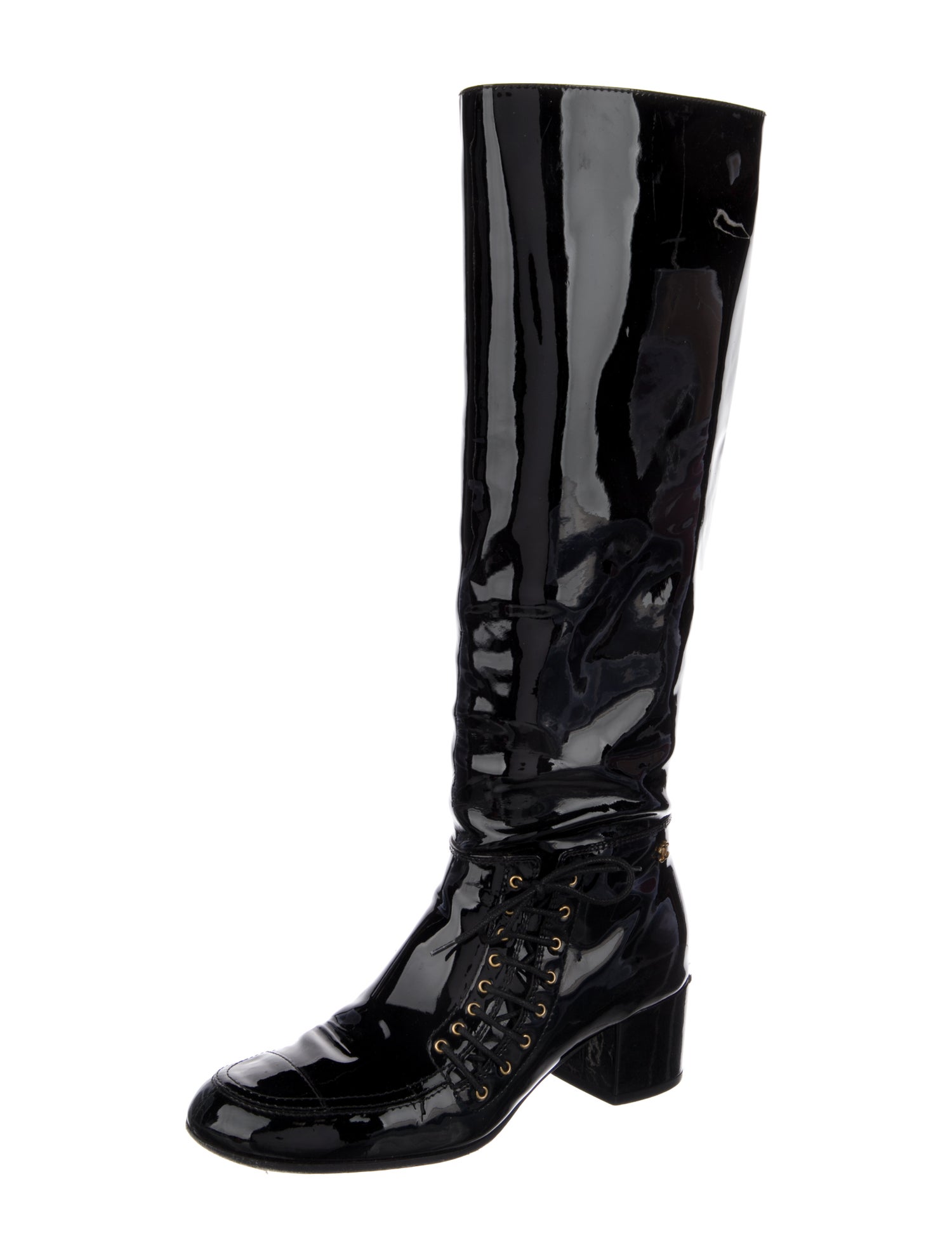 Chanel 2015 Interlocking CC Logo Riding Boots