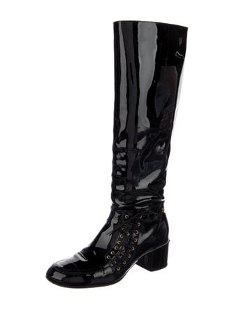 Chanel 2015 Interlocking CC Logo Riding Boots