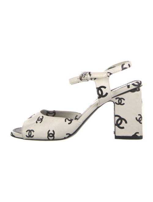 Chanel Interlocking CC Logo Leather Sandals