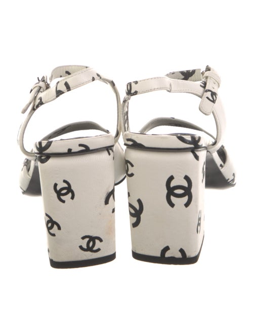 Chanel Interlocking CC Logo Leather Sandals