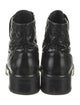 Chanel Interlocking CC Logo Calfskin Combat Boots