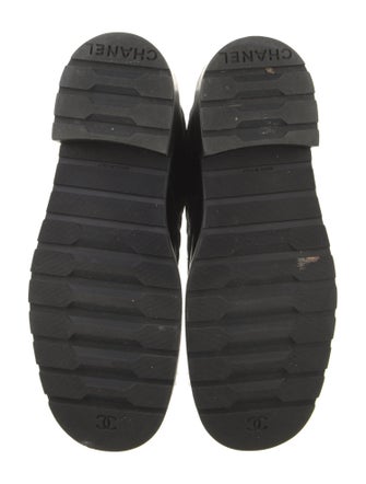 Chanel Interlocking CC Logo Calfskin Combat Boots