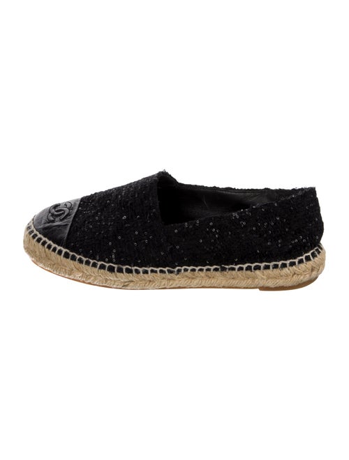 Chanel Interlocking CC Logo Tweed Espadrilles