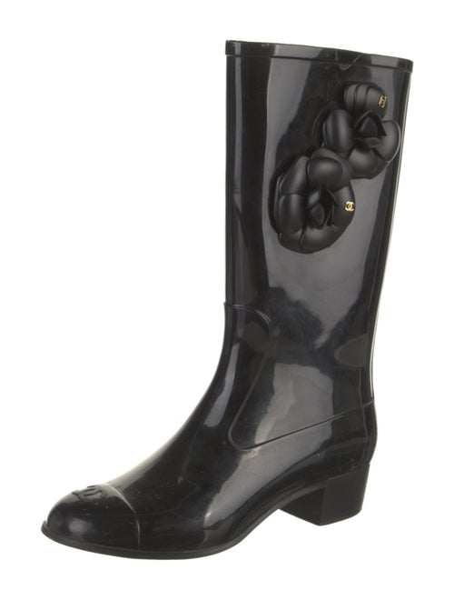 Chanel Interlocking CC Logo Rubber Rain Boots