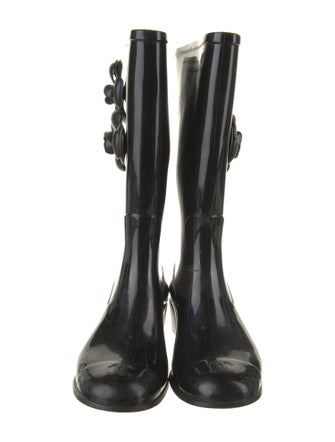 Chanel Interlocking CC Logo Rubber Rain Boots