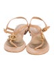 Chanel Interlocking CC Logo Leather T-Strap Sandals