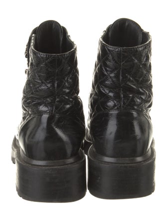 Chanel Interlocking CC Logo Calfskin Combat Boots