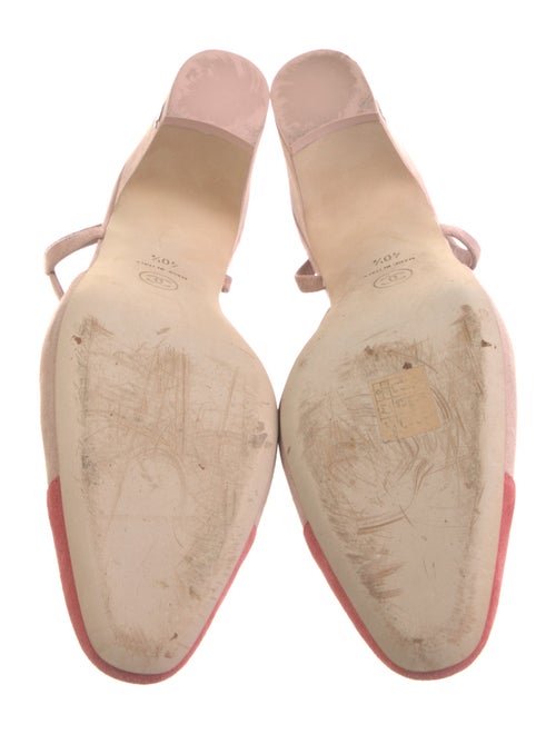 Chanel Interlocking CC Logo Suede Slingback Pumps