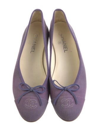 Chanel Interlocking CC Logo Canvas Ballet Flats