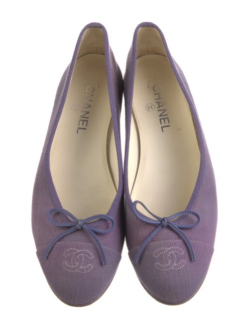 Chanel Interlocking CC Logo Canvas Ballet Flats