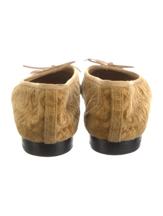 Chanel Interlocking CC Logo Velvet Ballet Flats