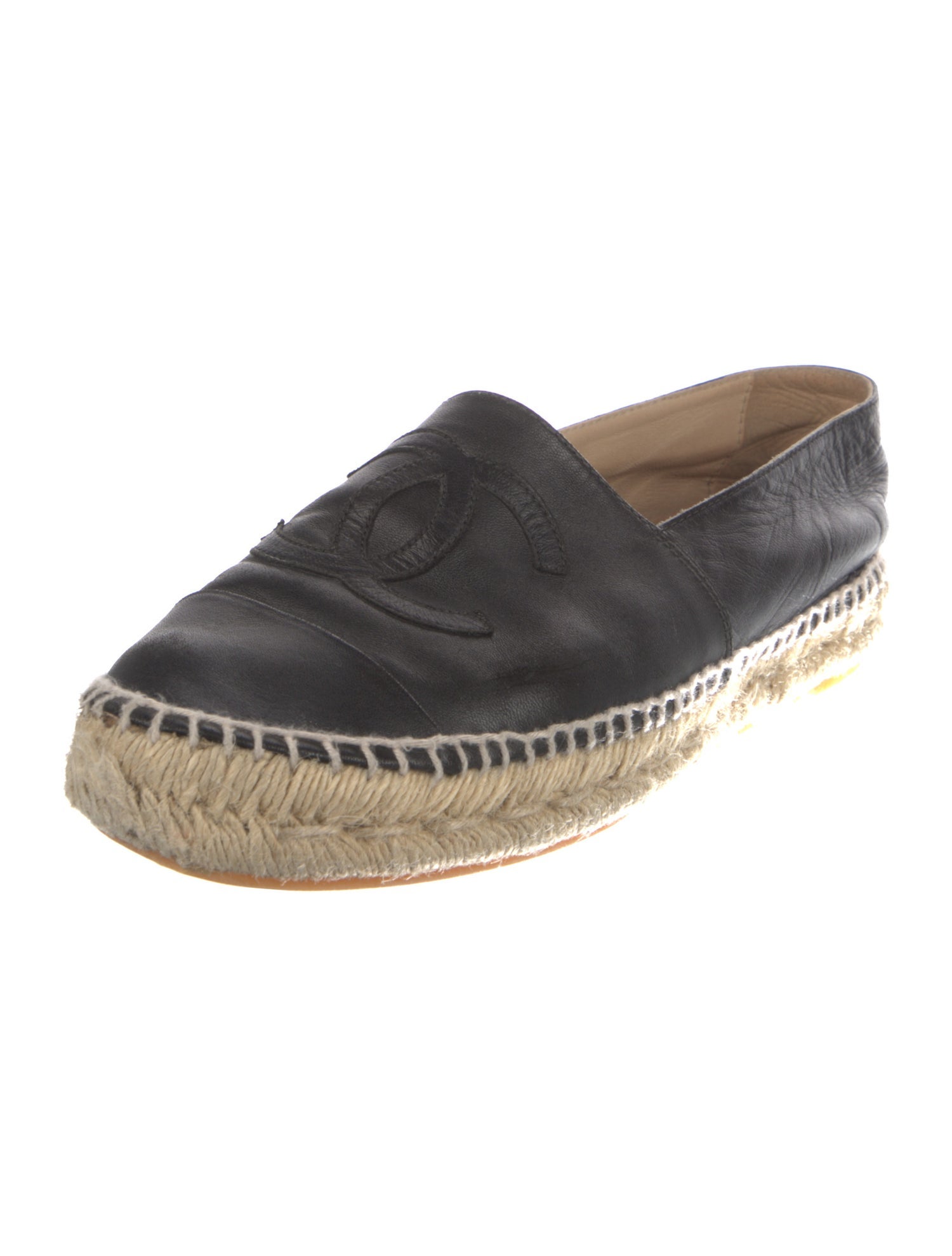 Chanel Interlocking CC Logo Lambskin Espadrilles