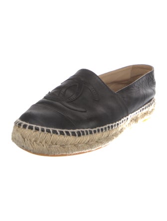 Chanel Interlocking CC Logo Lambskin Espadrilles