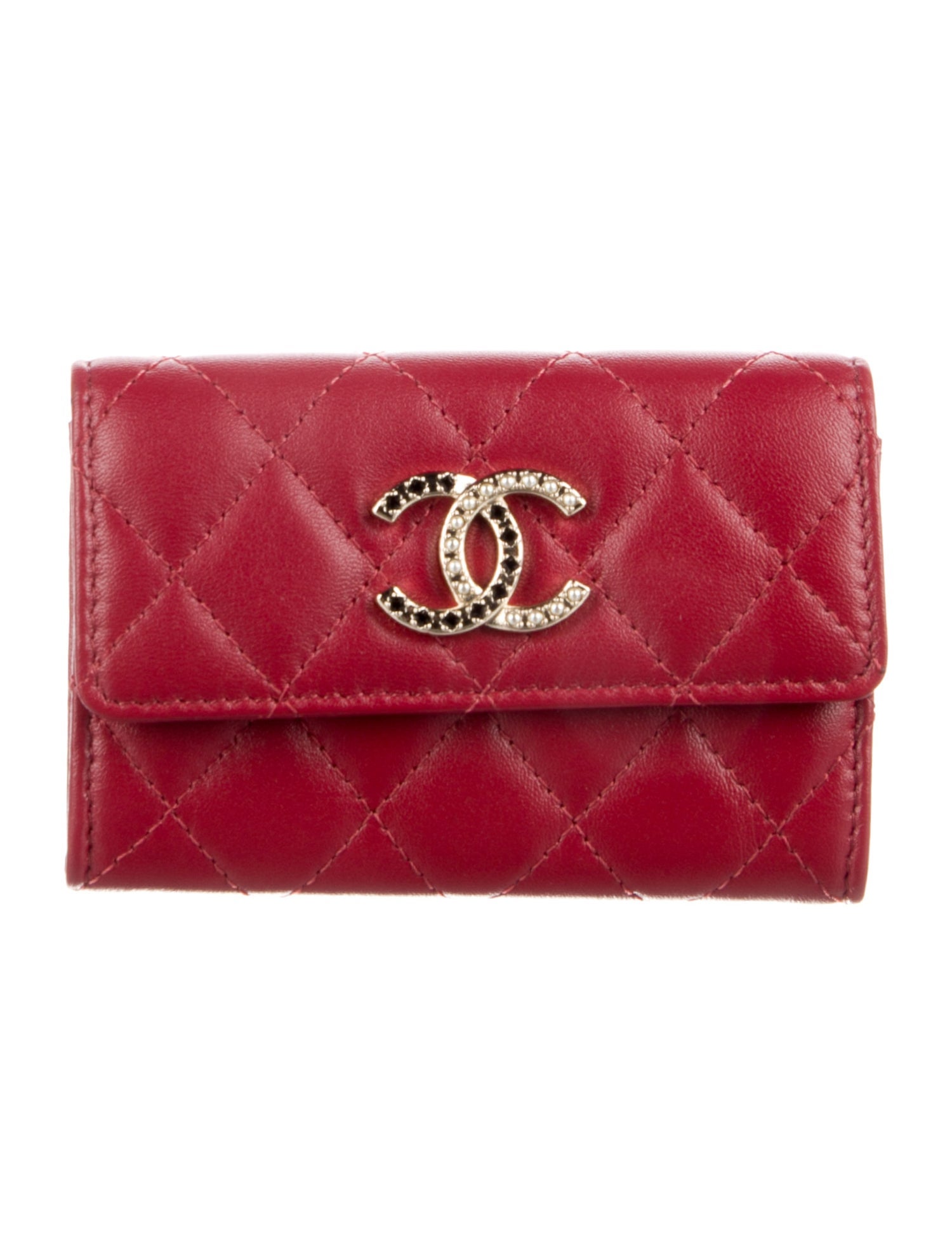 Chanel Interlocking CC Logo Lambskin Card Holder