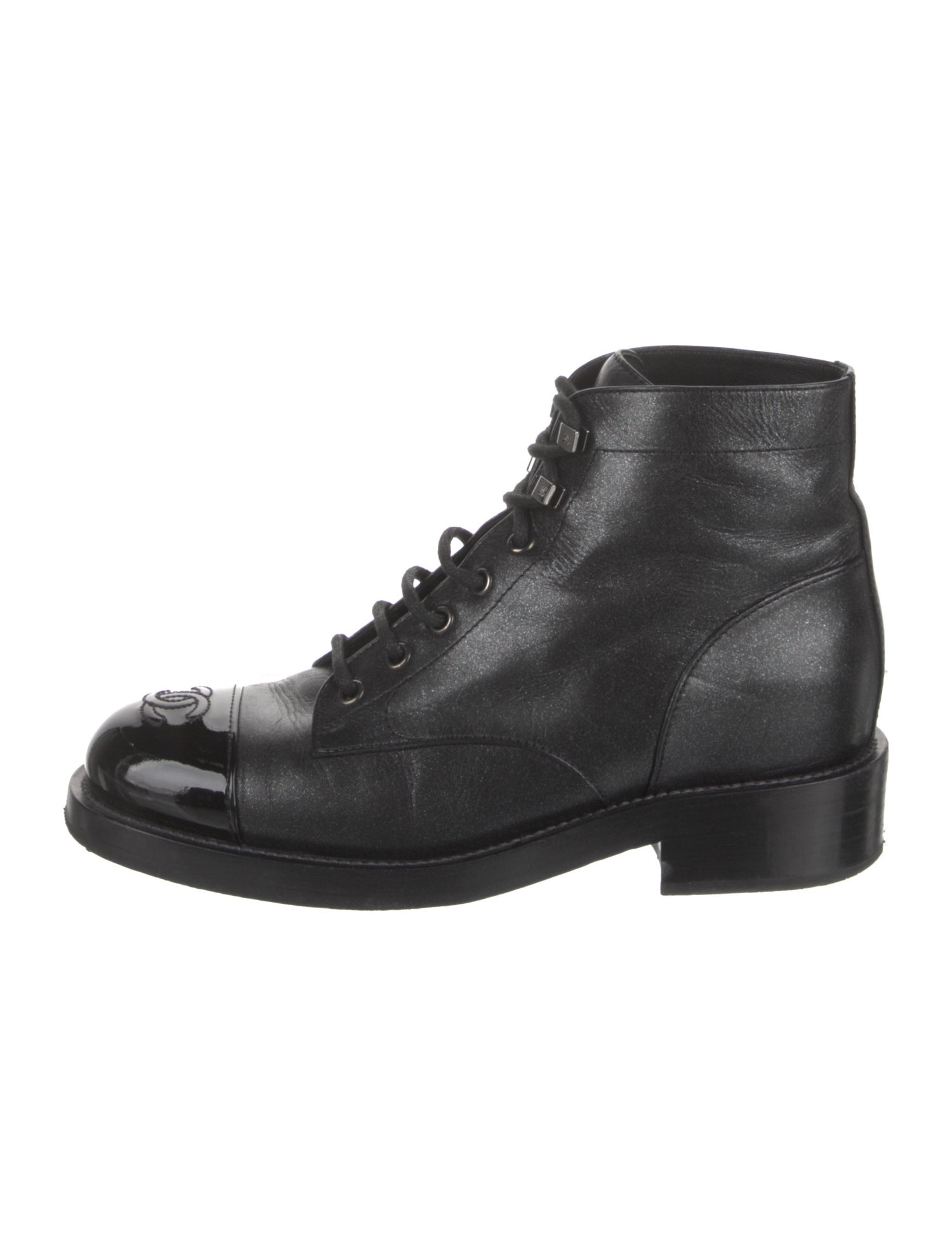 Chanel 2020 Interlocking CC Logo Combat Boots