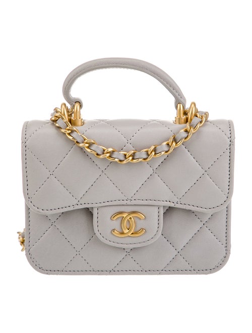 Chanel Top Handle Flap Coin Purse w/ Chain