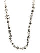 Chanel Faux Pearl Paint Splatter CC Station Necklace