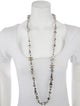 Chanel Faux Pearl Paint Splatter CC Station Necklace